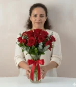 Florero de 12 rosas rojas - Imagen 2